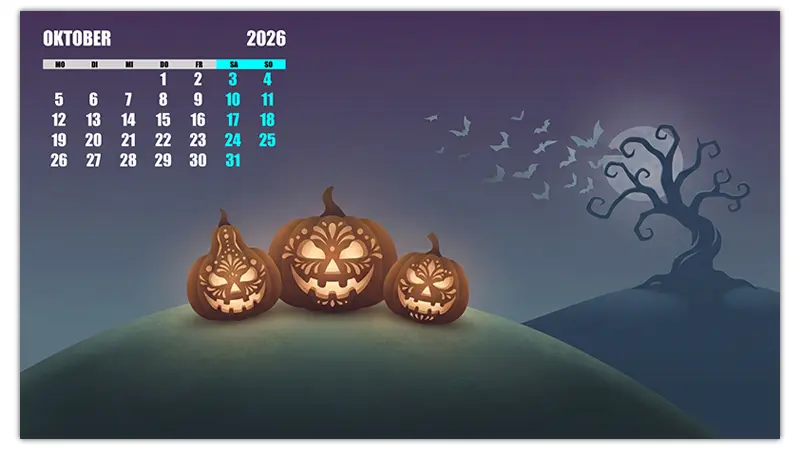 Hintergrundbild für Oktober 2026 in 1920×1080 Auflösung